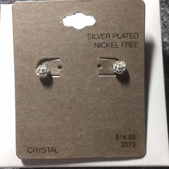 Silver plated, Nickel Free, Crystal earrings. - Picture 3 of 5